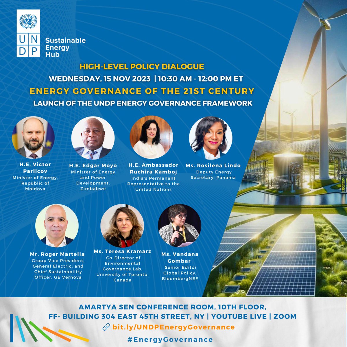 Reminder to join us today at the #EnergyGovernance Dialogue as we delve into the intricacies of governing 21st-century energy systems guiding our endeavors in the development of policies to support energy transition⚡️
💡 Nov. 15 | 10:30 A.M- 12:00 PM ET
 👉bit.ly/UNDPEnergyGove…