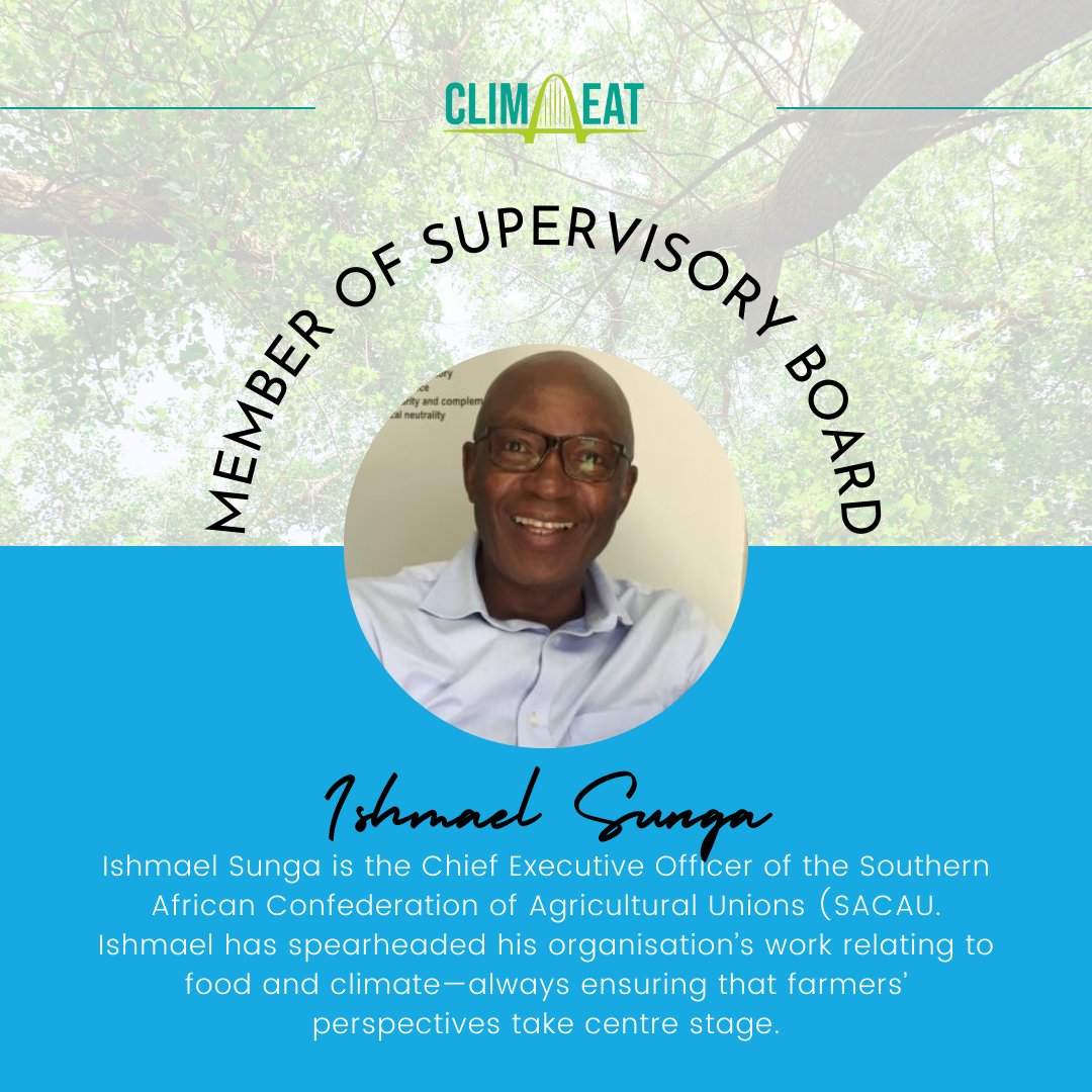 We're honoured to announce <a href="/IshmaelSunga/">Ishmael Sunga</a> as a new member of our supervisory board!🎉

As CEO of the Southern African Confederation of Agricultural Unions, Ishmael has a whole wealth of knowledge in agricultural development, speaking for farmers at the centre of #FoodSystems.