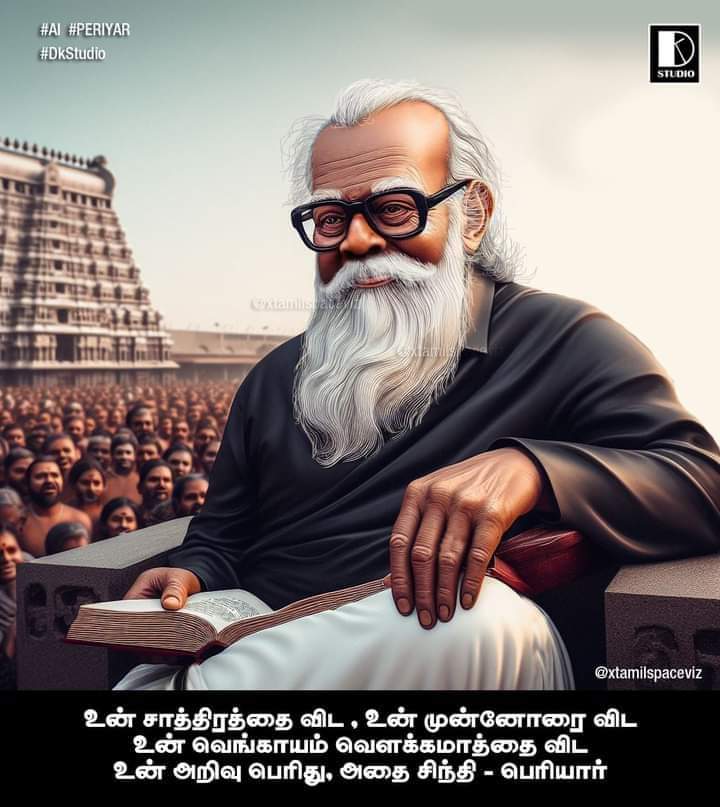 dvkpalani's tweet photo. உன் சாத்திரத்தை விட, உன் முன்னோரை விட, உன் வெங்காயம் வெளக்கமாத்தை விட உன் அறிவு பெரிது, அதை சிந்தி.

- தந்தை பெரியார்

@kolathur_mani
@viduthalaikr
@dvkperiyar

#AI | #PERIYAR | #DkStudio | #dvk | #KolathurMani | #ViduthalaiRajendaran | #TamilNadu | #dindigul | #palani | #திவிக https://t.co/dB5SbycE58
