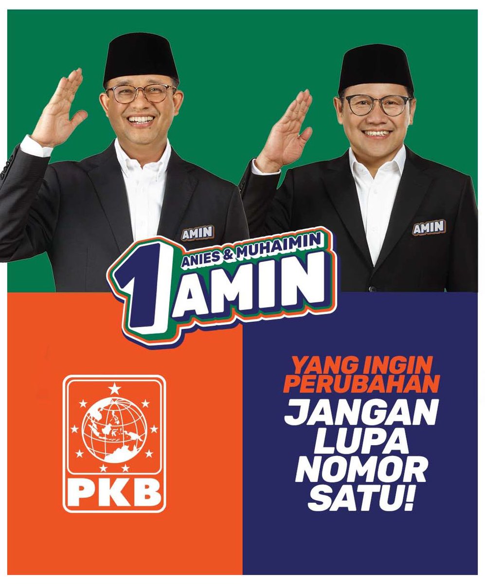 DPP_PKB's tweet photo. Yang mau perubahan jangan lupa pilih No 1 ☝🏻

#AMINNomor1Juara1
#AniesMuhaimin2024 https://t.co/EtSVOGxATH