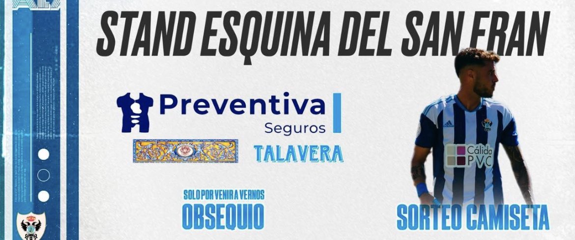 raulpreventiva's tweet photo. Recuerda participar en el sorteo de una camiseta del @CFTalavera este sábado de 16:00 a 19:00. Los Agentes de @GrupoPreventiva Talavera estarán en los aledaños de EL PRADO informando de cómo participar. Y además tendrás un obsequio solo por acercarte a nuestro stand. #VamosTala. https://t.co/oB2DGQRMns