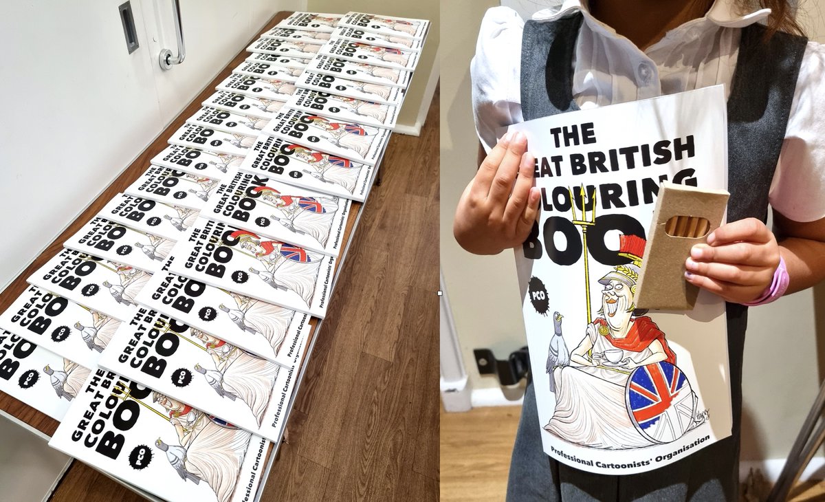 Pencils at the ready. The @procartoonists Great British Colouring Book is out & already being sent out children in migrant centres across the UK. PCO chair @GoddardBooks talks about the project on our blog: procartoonists.org/the-great-brit… Thanks to @38degrees for helping fund the book.✏️