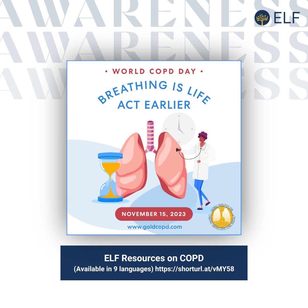 #WorldCOPDDay highlights the importance of early intervention and diagnosis for COPD.

Our website has useful information on COPD in nine languages to ensure information is accessible to people internationally. Visit our website at shorturl.at/vMY58 #COPD #LungDisease