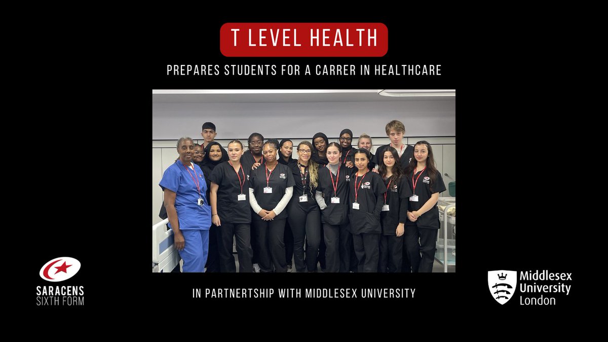SaracensHighSch's tweet photo. In 2 weeks time we're holding a T Level Open Evening. The evening is for Year 11 pupils interested in a career-focused qualification worth 3 A Levels. 

#saracenssixthform #tlevels #sixthform  @TLevels_govuk #tlevelhealth #tleveldigital #tlevelbusiness #careerfocused @saracens https://t.co/DXNAAbJ5Te