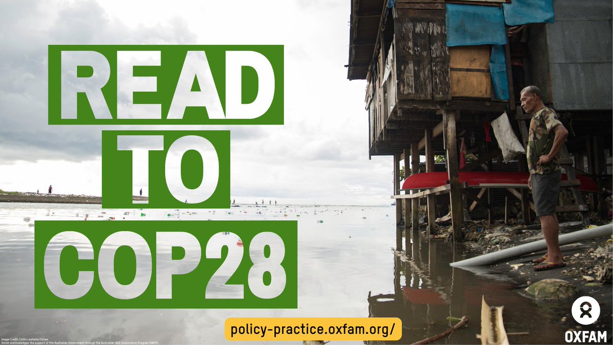 oxfamgbpolicy's tweet photo. #COP28UAE is in 15 days! Join us as we #ReadtoCOP28.Today's paper, #FootingTheBill, explains why the world desperately needs scaled-up financial support from governments, corporations and individuals most responsible for causing the climate crisis.
https://t.co/tTD43OJyvM https://t.co/ag0QDJ5Olw