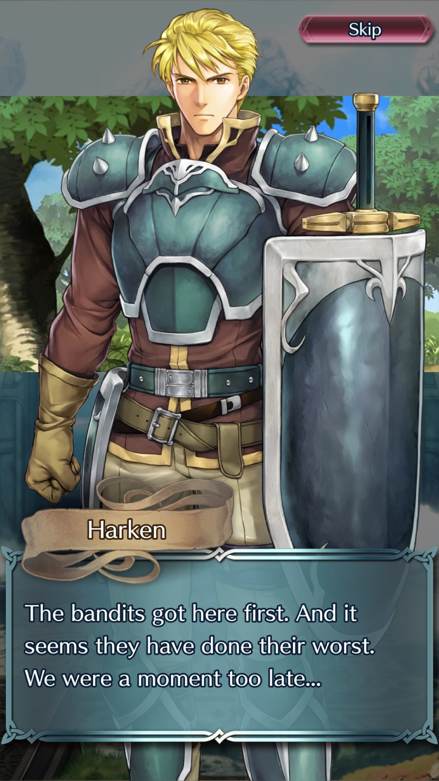 Fire Emblem Heroes on X: "Forging Bonds: Entrusted Hope begins tomorrow!  Harken and his entourage rush to save a village from bandits. When they  arrive, Nino suggests a surprising strategy to save