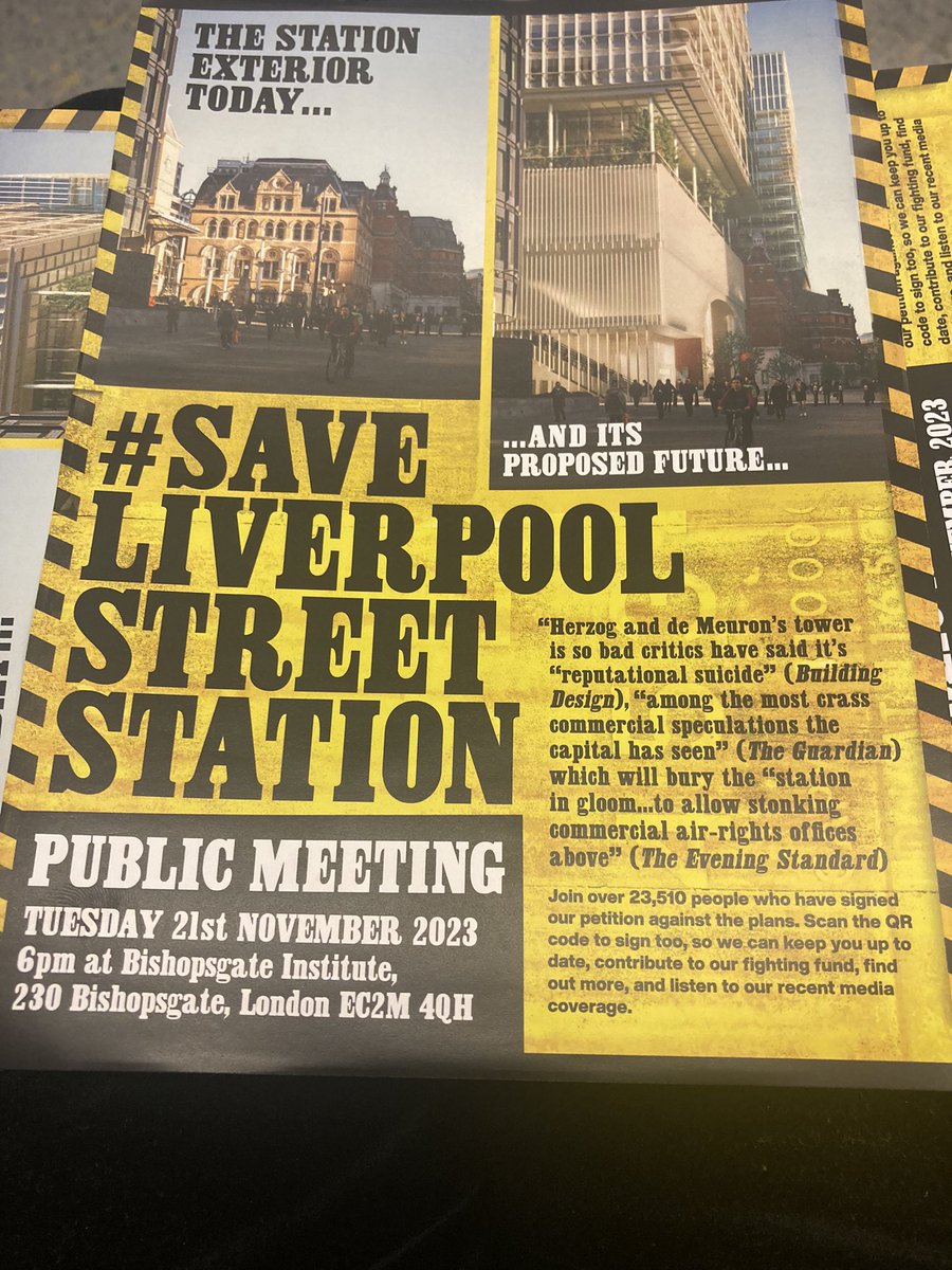 I’ve been helping hand out flyers at Liverpool Street Station this morning with the <a href="/thevicsoc/">The Victorian Society</a> 

Public meeting next Tuesday 21st November at Bishopsgate Institute #SaveLiverpoolStreetStation