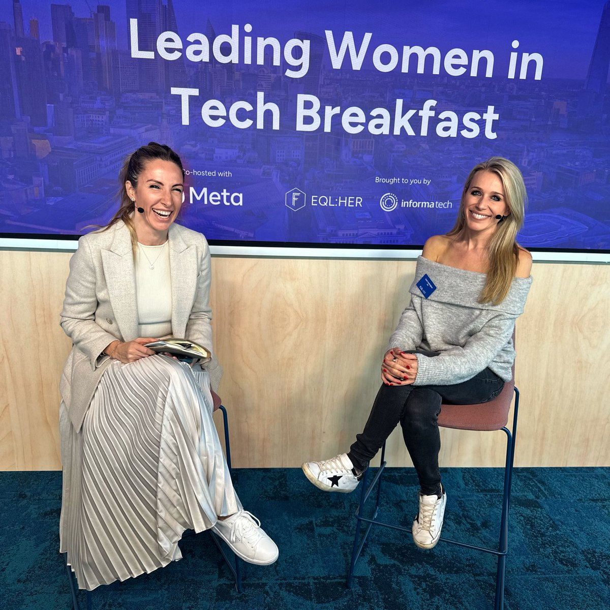 Invigorating start to the day <a href="/EQLHER/">EQL:HER</a> Inspiring Fifty Leading Women in Tech Breakfast.  Great #AI conversation with Meta VP <a href="/deryamatras/">derya matras</a> - and a lot of the guests.
