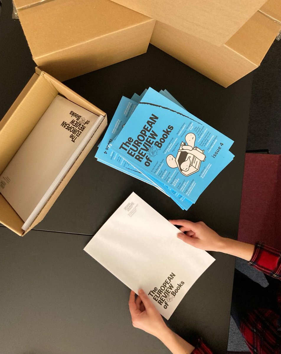 Issue Four, a bright blue beauty, is being prepared to be shipped by our partners @_StudioEuropa! It will make its way to you in the coming days and weeks. Online, we’ll officially launch the magazine on Wednesday 22 November. Subscribe now not to miss it: europeanreviewofbooks.com/register