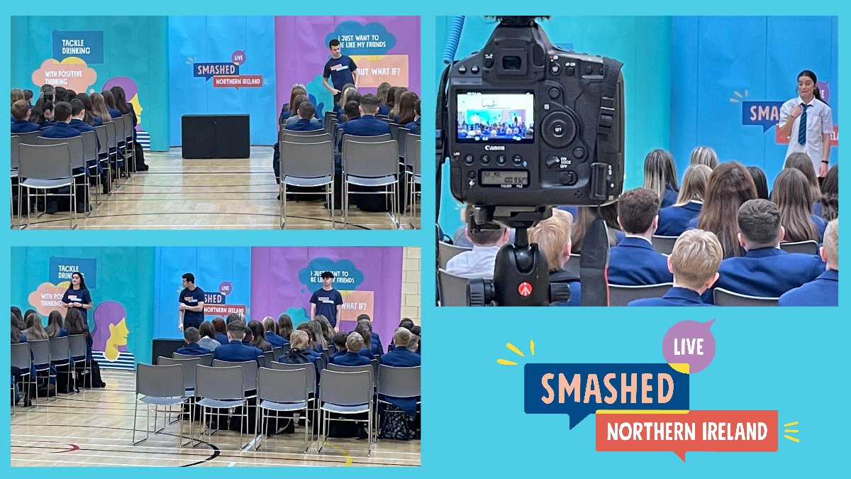 smashedproject's tweet photo. Greetings from Northern Ireland! Our Smashed Live team is at Strabane Academy today, delivering an interactive #alcoholeducation experience for year 8 students, tackling underage drinking with positive thinking! #smashedproject https://t.co/7HU0uatRl1