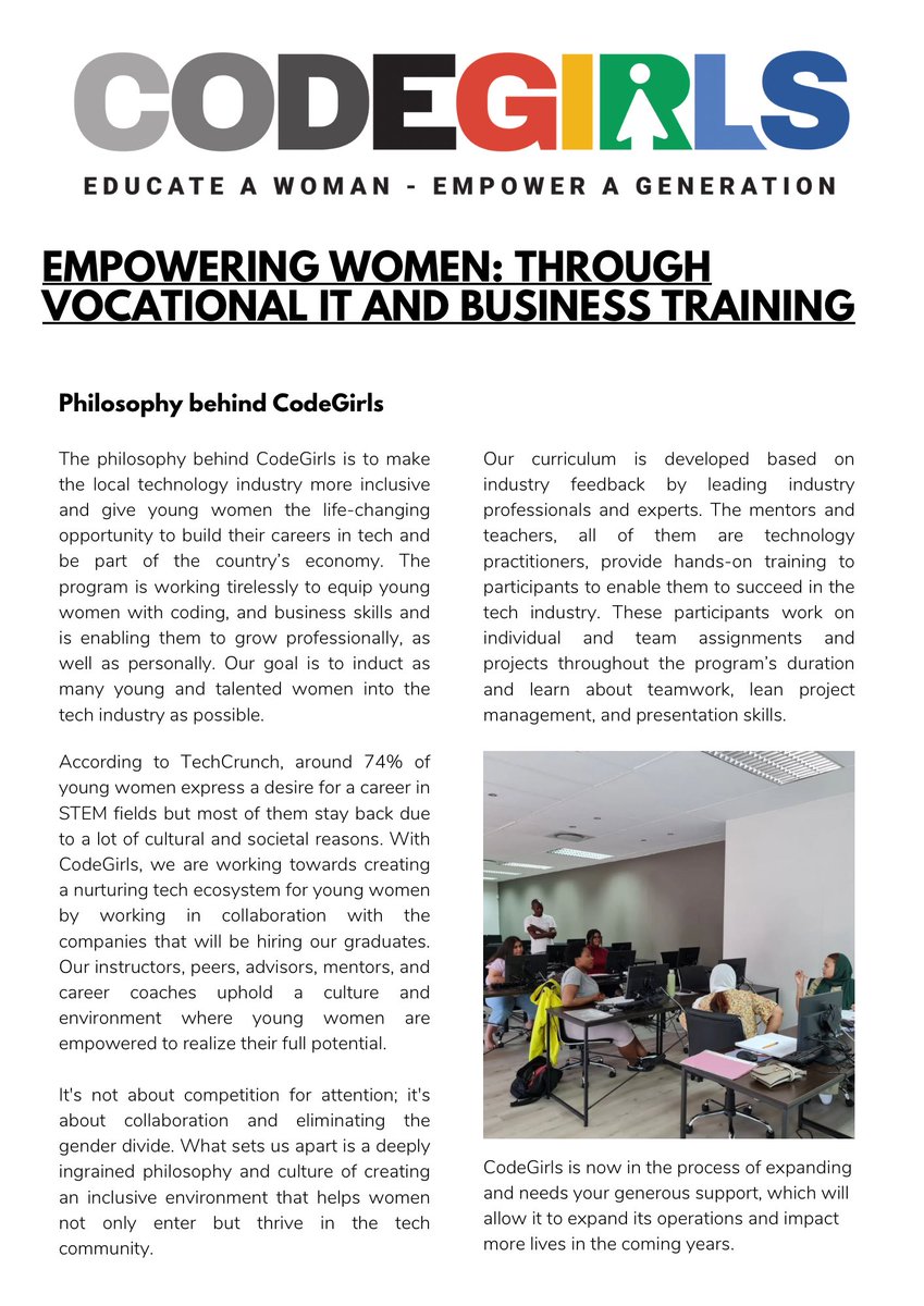 CodeGirls_cpt's tweet image. Register now for our women-only, IT and Business Training bootcamp via email - info@codegirls.pro or WhatsApp- 081 451 5347
