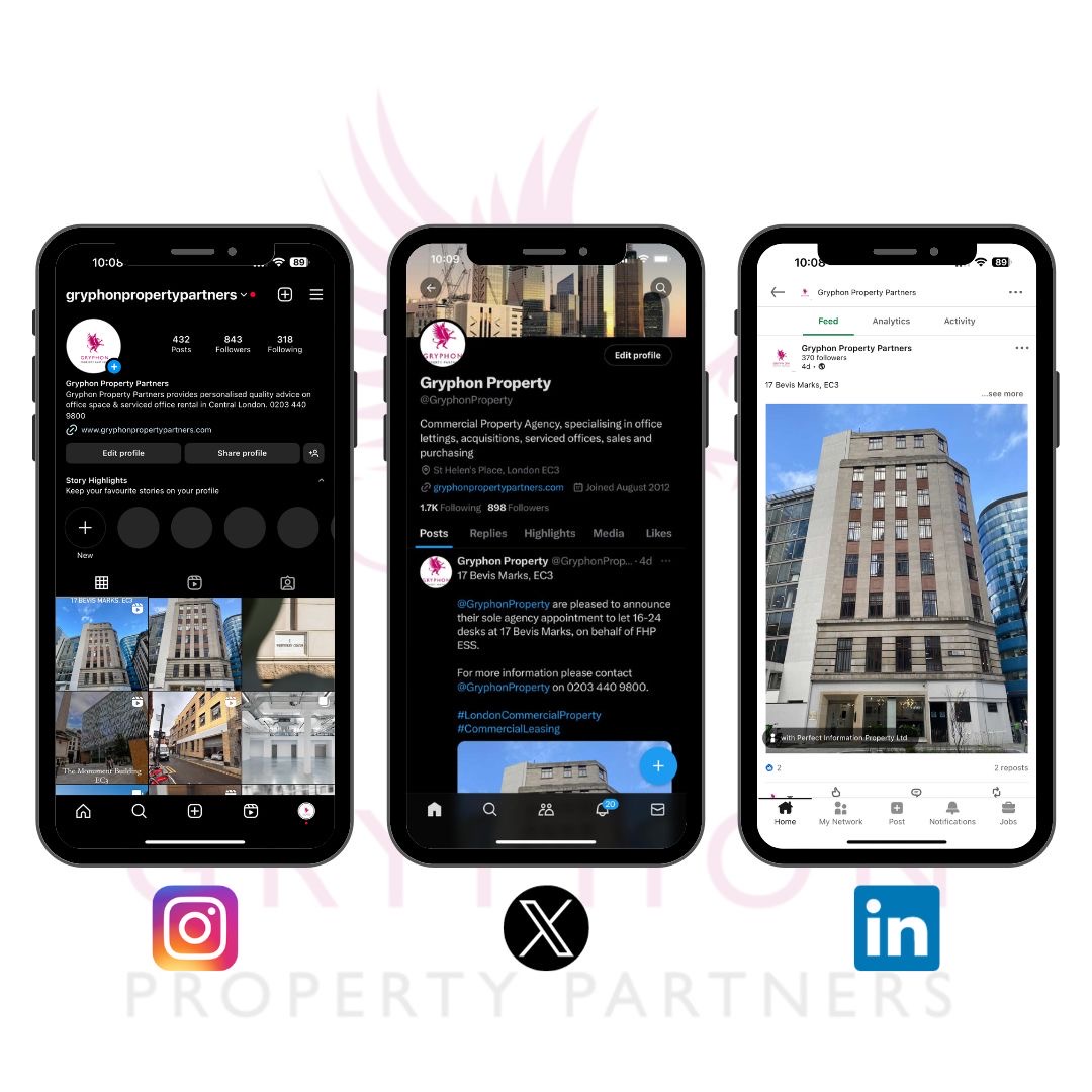 GryphonProperty's tweet photo. Follow us on all our platforms now to keep up to date with new instructions, completions and news on trends in the market.

Instagram - @gryphonpropertypartners
X - @GryphonProperty 
LinkedIn - @gryphonpropertypartners

#LondonCommercialProperty #CommercialLeasing https://t.co/TEaKuJSeFY