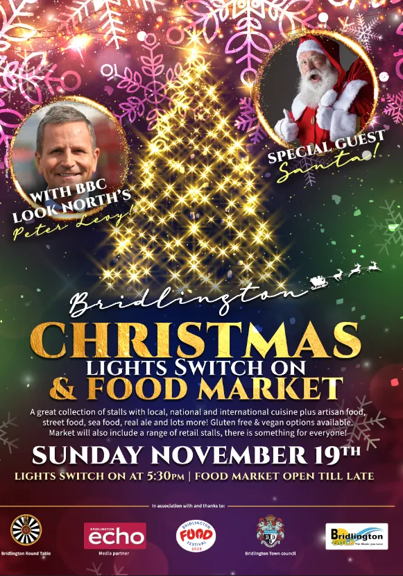 bridtowncouncil's tweet photo. Christmas in Bridlington this Sunday on King Street - See you there - Christmas Market and Christmas Tree Light Switch on at 5.30pm https://t.co/t3OB9Tb4Hd