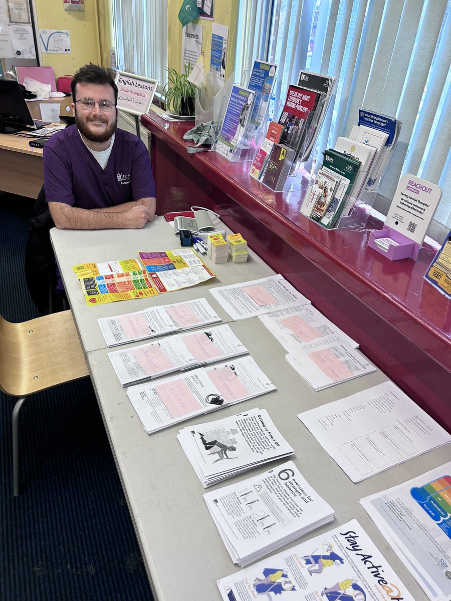 We’re here at <a href="/GTDT_Liverpool/">GTDT</a> today with <a href="/LivArabicCentre/">Liverpool Arabic Centre</a>  and our Paramedics and Physios to chat to you about healthy living. Pop in for some cake, fruit and a chat!