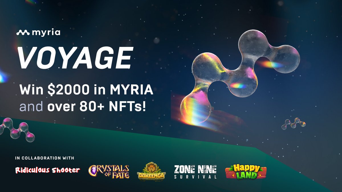 Take a trip around the Myria ecosystem with the Myria Web3 Voyage on Zealy! 🚀

Join the event to learn more about some of the projects building on <a href="/Myria/">Myria | The web3 gaming platform</a>. Answer quiz questions to top the leaderboard for a chance to win 80+ exclusive prizes!

medium.com/@myriagames/em…