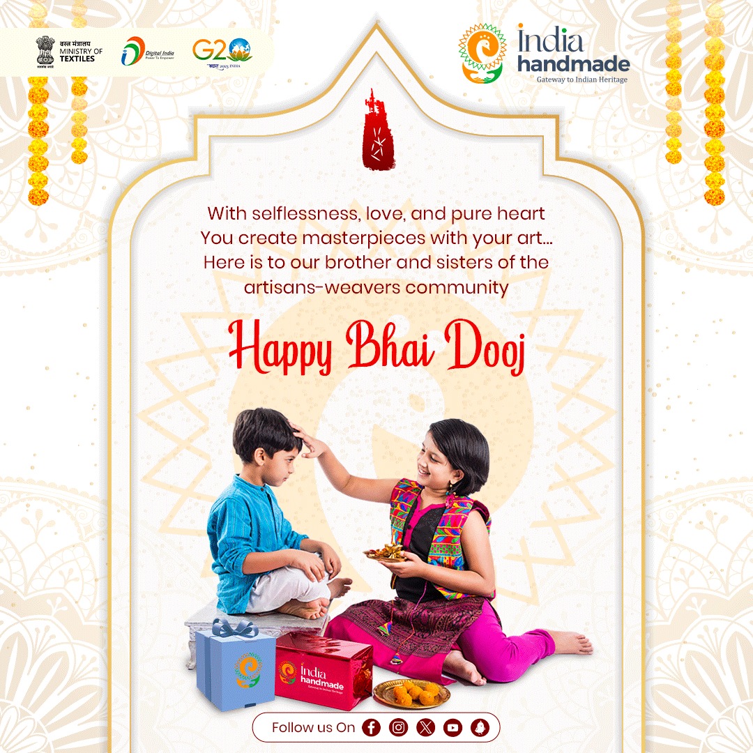 Wishing everyone a very Happy Bhai Dooj.. May the sacred bond of love that siblings share, always give each other strength.

#bhaidooj #indiahandmade #BhaiDooj2023