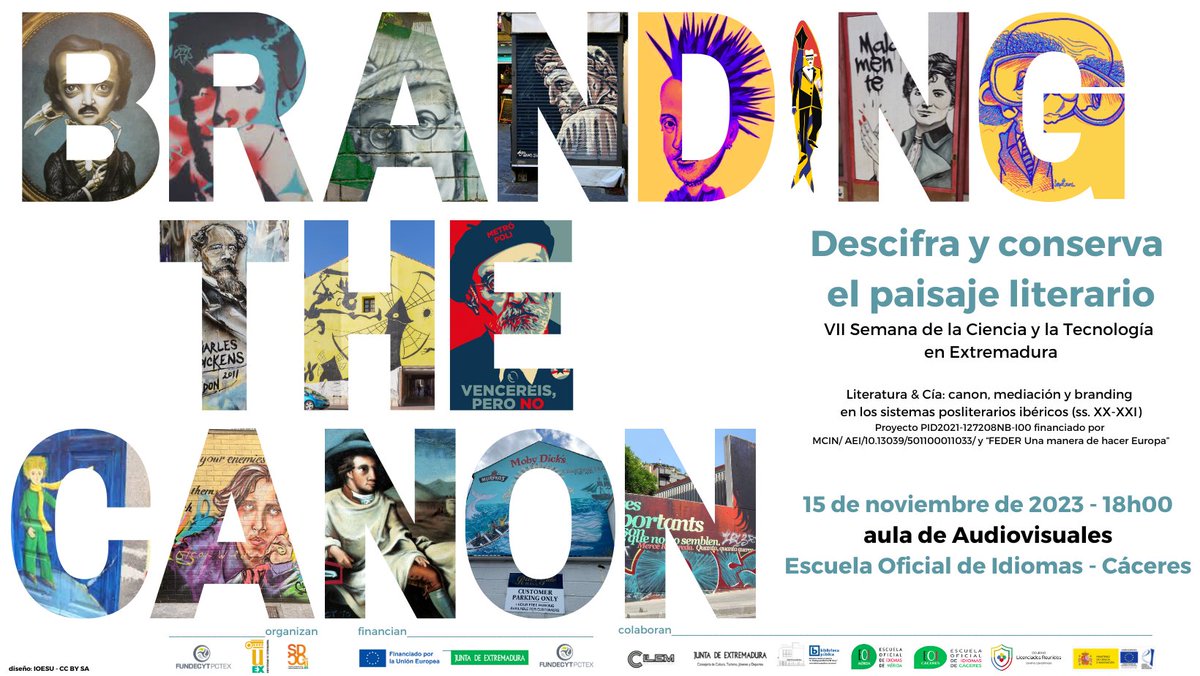 post_literature's tweet photo. Esta tarde, la última charla de #CALIBRAM en la #SCTextremadura2023. E. Santos Unamuno y A. B. García Benito hablarán sobre los modos para "Descifrar y conservar el paisaje literario" en la EOI de Cáceres. A las 18h00, en el aula de Audiovisuales. Os esperamos! #postliterature https://t.co/CyHn9cDevP