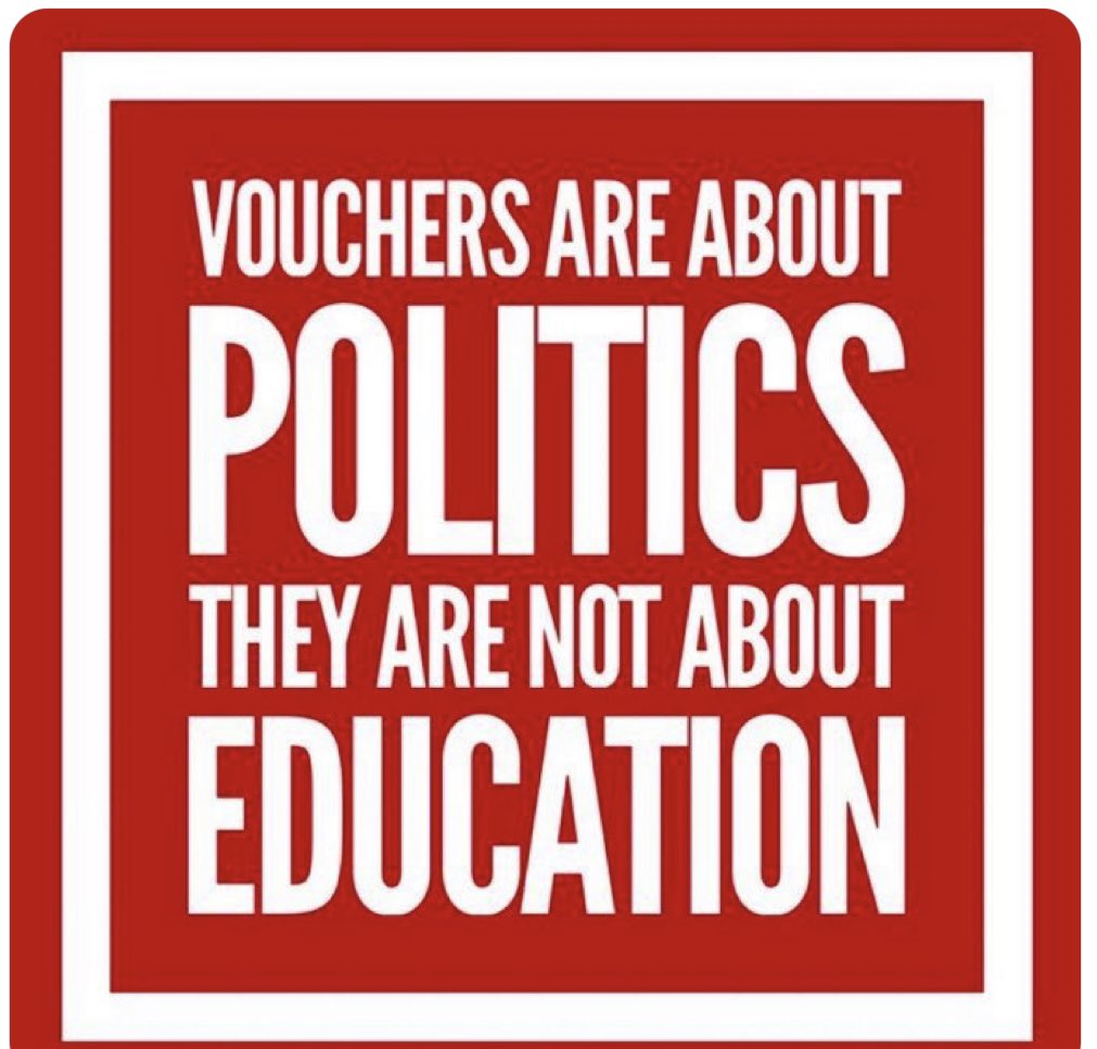 OrtaTJose's tweet photo. The Texas House will vote on House Bill 1, a voucher bill that would give about $10,500 per student of public money to private schools with little accountability.
📢Say no to vouchers! Protect public education!
#Texas #politics #voucherscam #privatizationscam #privatization https://t.co/E79glkAD2r