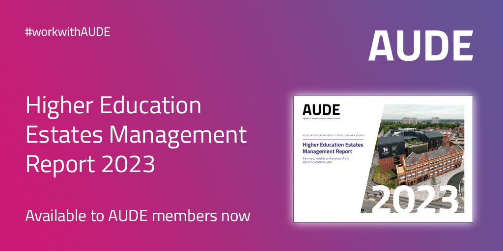 The Executive Summary of the AUDE 2023 Higher Education Estates Management Report is out, while the full report is available to AUDE members. Energy price rises, ongoing pandemic effects including a significant decrease in capital expenditure, and more. aude.ac.uk/news-and-blogs…