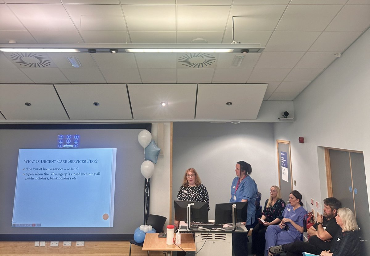 MarianneMurdoch's tweet photo. @teaforblood presenting on the extent of the ANP role in urgent care @nhsfife #advpracweek23 https://t.co/qKToSKrIrC