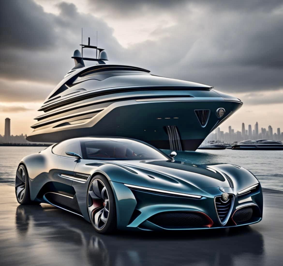 Ultimate Luxury and Style by Alfa Romeo 
#Alfa #AlfaRomeo #luxury #luxurycars #yachts #luxuryyachts #luxurylifestyle #Italian #Design