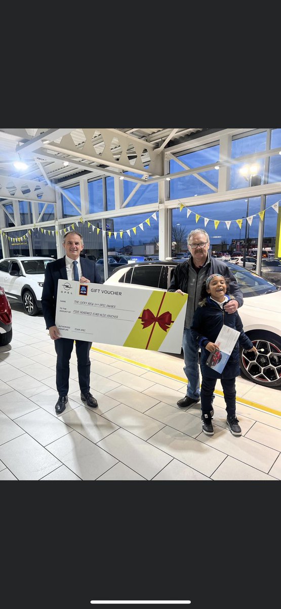 Thanks again to Christy  who ordered his  new 241 Opel , when you order your new Opel before the 15th of December you get a €500 Aldi Voucher 😁