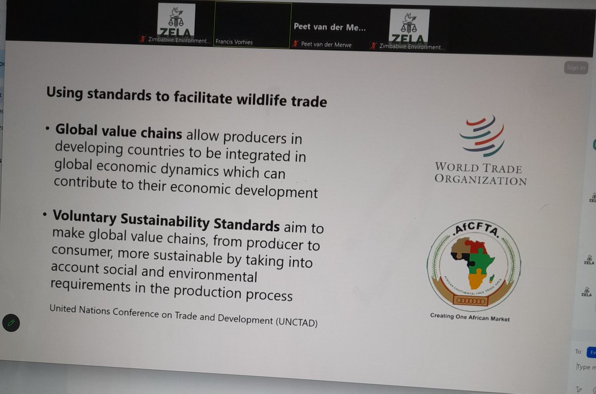 We can balance economic development and conservation by using standards to facilitate wildlife trade. Responsible trade practices can support local communities, contribute to sustainable livelihoods, and protect the incredible biodiversity. #ZimBioEconomy2023