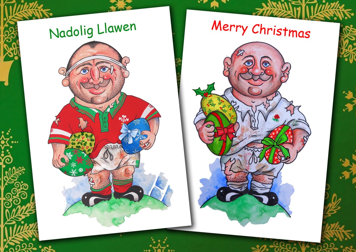 I've adapted two of my rugby cards into Christmas cards by simply adding loads of  festive bauBALLS. 
🎄🏉🏴󠁧󠁢󠁷󠁬󠁳󠁿🏉🏴󠁧󠁢󠁥󠁮󠁧󠁿🏉🎄
#rugby #welsh #english #christmascards #christmas2023 @forestfolkart #rugbyart #rugbycartoon
etsy.com/uk/shop/Forest…