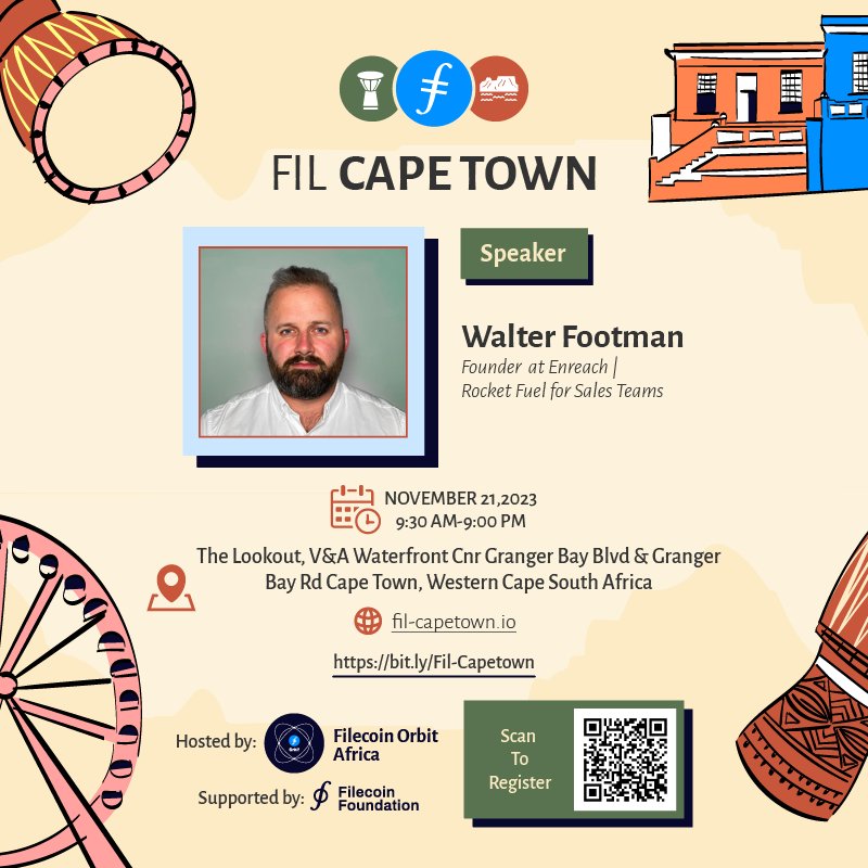Register here; bit.ly/Fil-Capetown 📣 We're thrilled to announce another incredible speaker for #FILCapetown 🎉 Join us as Walter Footman, the founder of Enreach | Rocket Fuel for Sales Teams shares his insights. 🚀 Don't miss this opportunity to learn from a sales guru who…