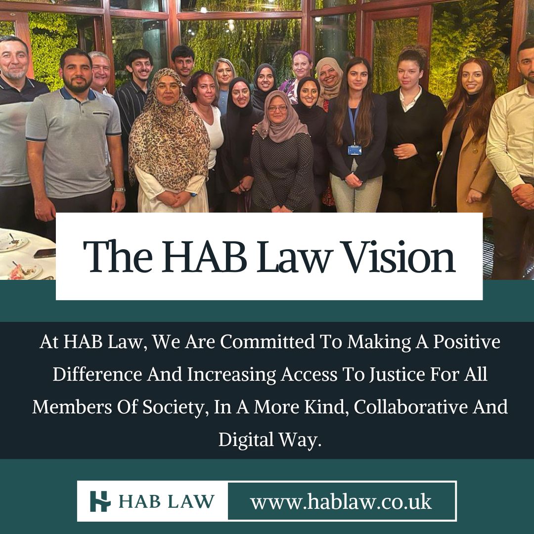 At HAB Law, our vision is simple…

We are committed to making a positive difference and increasing access to justice for all members of society, in a more kind, collaborative and digital way.

#HABLaw #FamilyLaw #MakingAPositiveDifference #OurVison #CompanyVison #WaysOfWorking