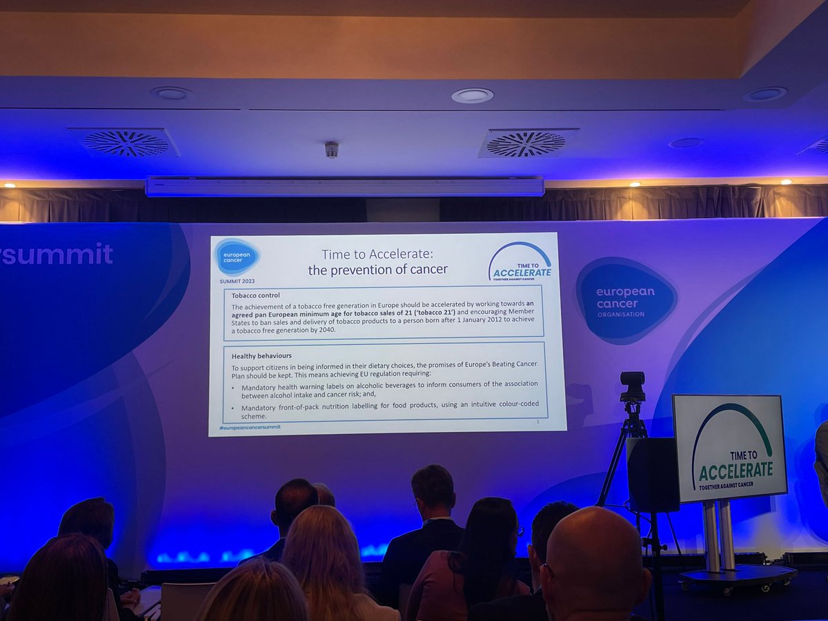 SFP is pleased to be attending this year's #EuropeanCancerSummit by @EuropeanCancer. 

We are currently following an insightful discussion on cancer #prevention and the role #tobaccocontrol can play in saving lives. 

#TimeToAccelerate #TogetherAgainstCancer