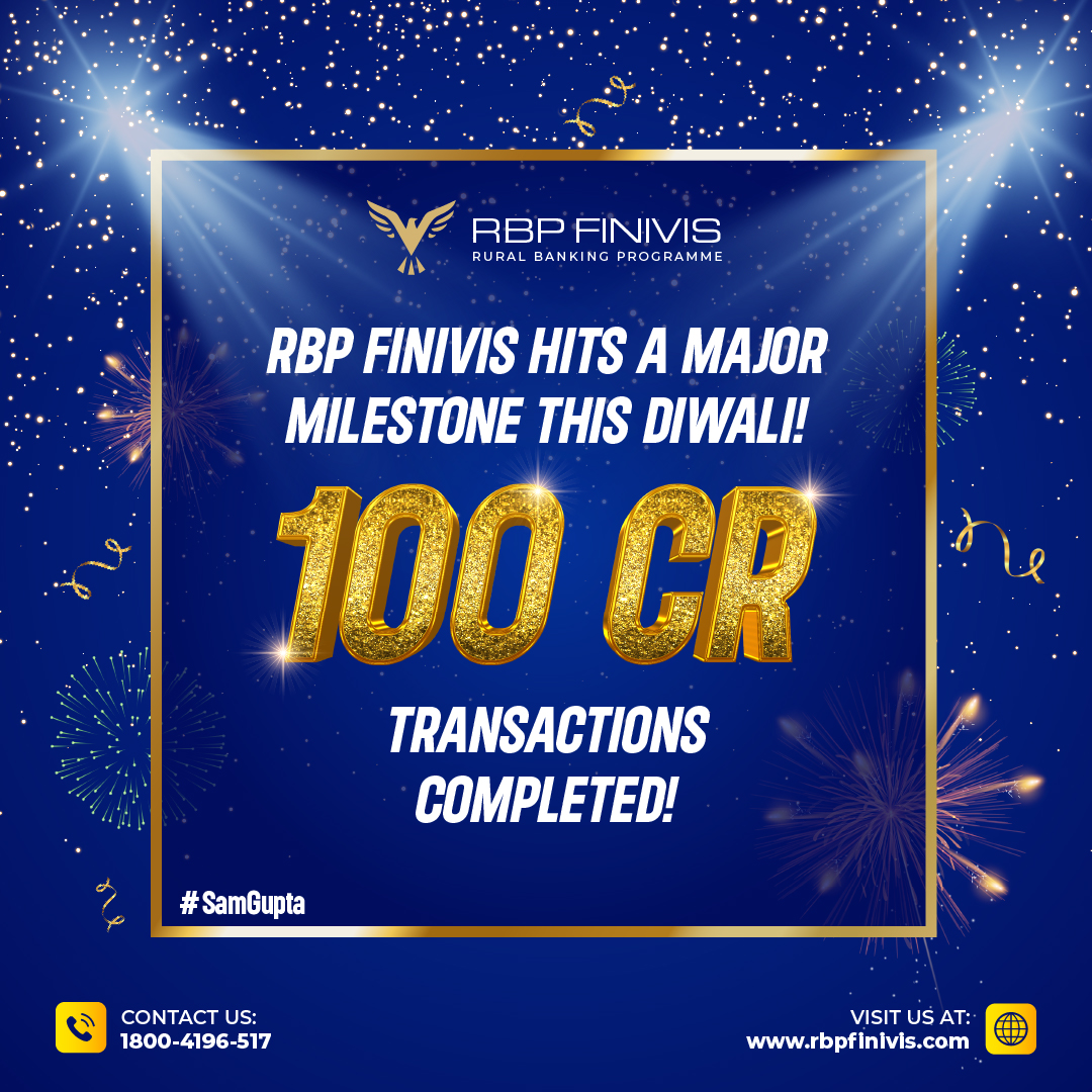 This #Diwali, we're delighted to share the news of RBP FINIVIS Private Limited crossing the #100Cr #transaction milestone! 🚀

🎉 A heartfelt #congratulations to our visionary #Director, Sam Gupta, whose #leadership has been instrumental in this #success.

#samgupta #rbpfinivis
