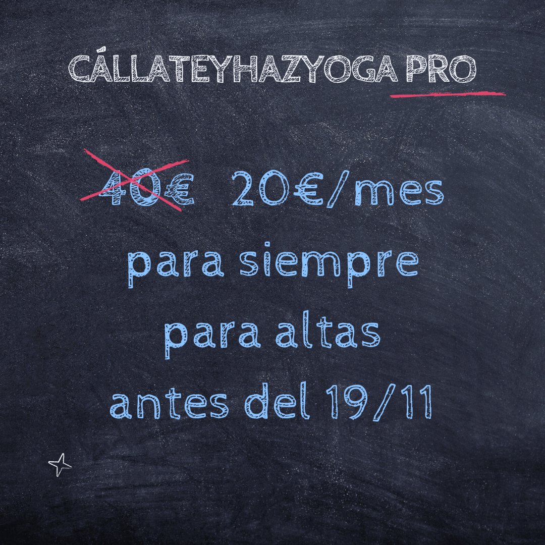 ¡CÁLLATEYHAZYOGA PRO A MITAD DE PRECIO HASTA EL 19/11!

Apúntate desde aquí: callateyhazyoga.com/el-curso-de-yo…

🎯 + 600 clases grabadas
🎯 Curso de Anatomía
🎯 Curso de Ayurveda
🎯 Curso de Biomecánica
🎯 Curso de Secuenciación
🎯 Curso de Yoga Facial