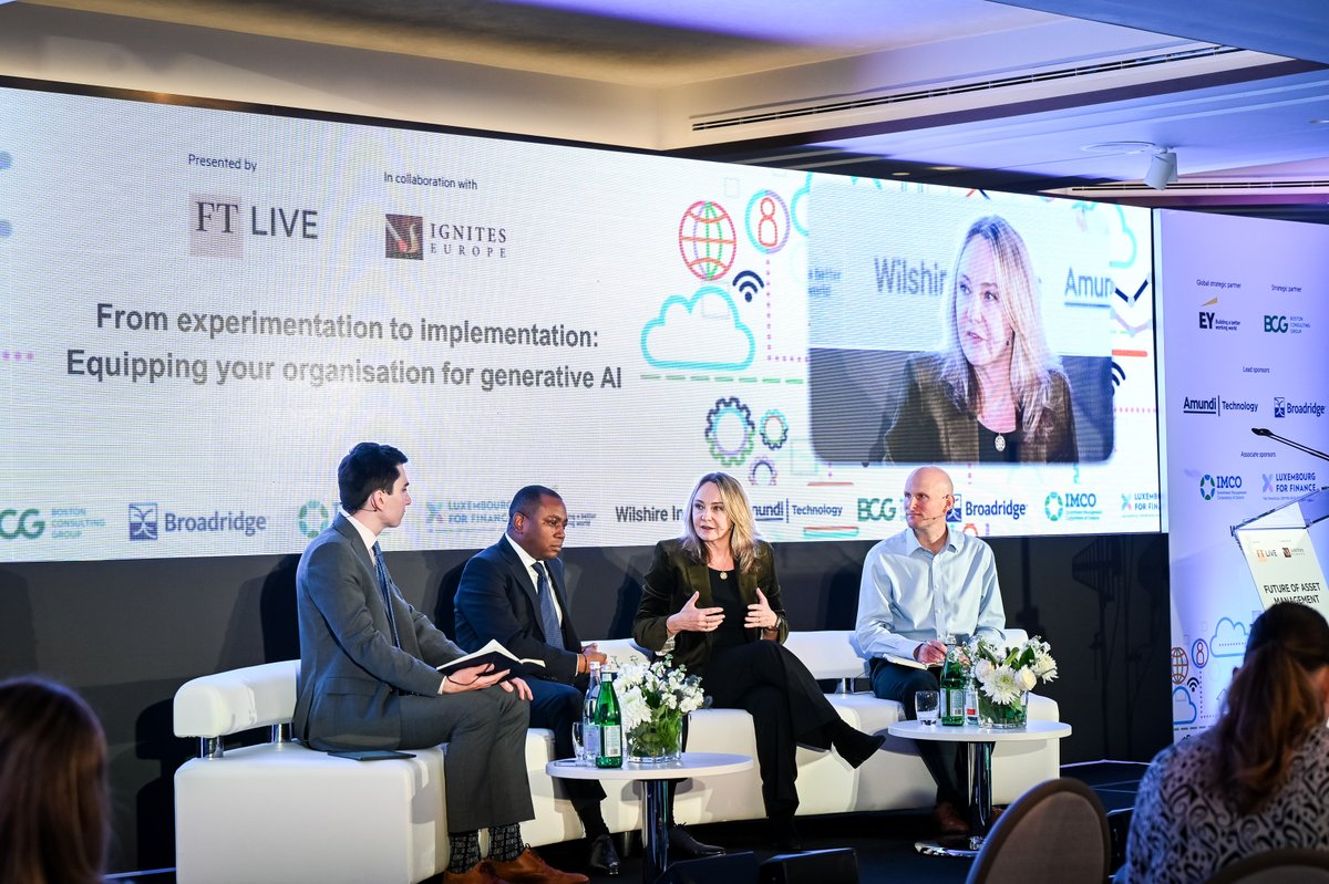 ftlive's tweet photo. @ninetyone_uk @BlackRock Now at #FTFOAM, welcome our panel of experts from @EYnews, @AllianzGI_view, and @ManGroup to explore the transformative journey into the realm of AI. https://t.co/AWfx1SSk4b