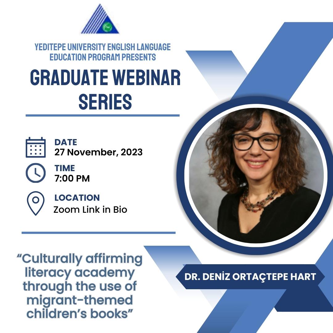 Mark your calendar for our upcoming free webinar on November 27 at 7 pm (TRT). As <a href="/EltYeditepe/">Yeditepe ELT</a> , we are having Dr. Deniz Ortaçtepe Hart <a href="/OrtactepeHart/">Deniz Ortactepe Hart</a> from University of Glasgow. 
All interested are cordially invited. 
Zoom Link: us06web.zoom.us/j/87172097944