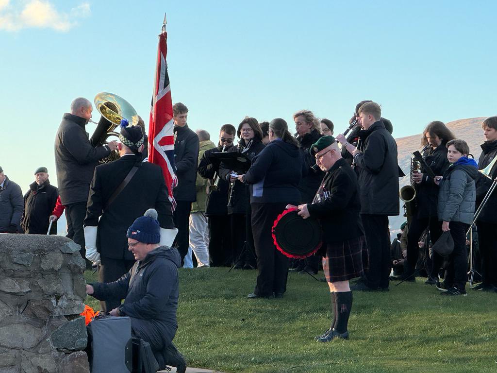 LochaberB's tweet photo. Remembrance weekend is always a very important one in Lochaber High School and the wind and pipe bands did their part in the solemn services with aplomb and proffesionalism. 
Congratulations to Archie for receiving the Commando Association commendation award for the wind bands! https://t.co/Whhxgfi3z1
