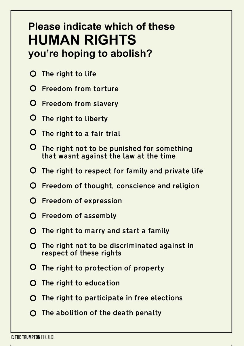 If you're screaming for the government to break ECHR laws, please let me know which of these human rights you want to take away from your children