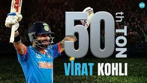 TanmayDahale's tweet photo. History made! 🏏 Virat Kohli just completed his 50th ODI century, joining the elite club of cricket legends. A remarkable achievement and he graciously gives credit to the master blaster, Sachin Tendulkar, who paved the way. True sportsmanship! #ViratKohli𓃵  #SachinTendulkar𓃵 https://t.co/k64ME1ULYW