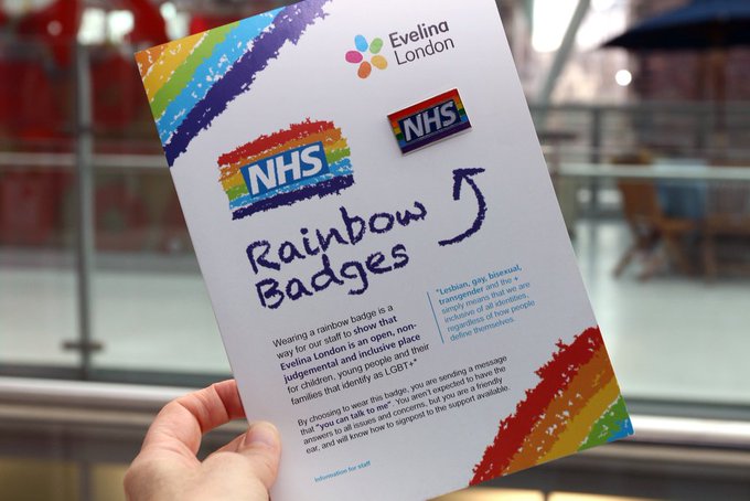 The NHS Rainbow Badge originated at Evelina London. We're very proud that the next phase is spreading across the country as a national NHS England initiative. Find out more about NHS Rainbow Badges: evelinalondon.nhs.uk/rainbowbadge 2/2