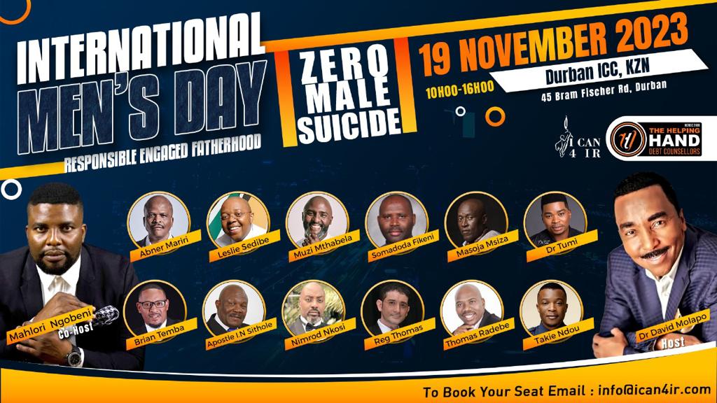 The Helping Hand Debt Counsellors (@helpinghanddebt) on Twitter photo π Exciting Announcement! π
Join us this Saturday at the Durban ICC, KZN, for this inspiring event co-hosted by our esteemed Managing Director, Mr. Mahlori Ngobeni! π
ποΈ Book your seat now: info@ican4ir.com
π€ #InternationalMensDay #ZeroMaleSuicide π Exciting Announcement! π
Join us this Saturday at the Durban ICC, KZN, for this inspiring event co-hosted by our esteemed Managing Director, Mr. Mahlori Ngobeni! π
ποΈ Book your seat now: info@ican4ir.com
π€ #InternationalMensDay #ZeroMaleSuicide