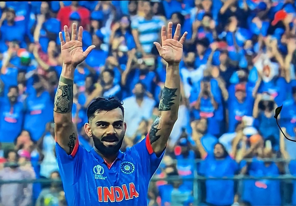 meetsaurav's tweet photo. I was alive when the legend @imVkohli scored his 50th 100 🏏 #ICCWorldCup2023 #INDvsNZ #bcci #legend #inspiration https://t.co/M7eOUPO3lW