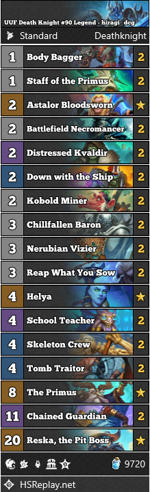 [STANDARD] <a href="/hiragi_dcg/">11605</a> reached #90 Legend with UUF Death Knight.

Score: 36-11

▼ Deck Code and more:
hearthstone-decks.net/uuf-death-knig…

#StandardHS #Hearthstone