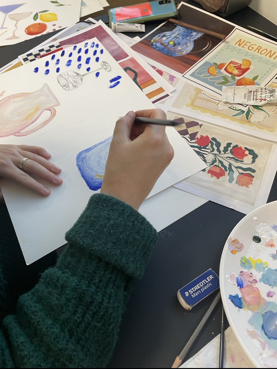Our creative team are always buzzing with new design ideas to add to the GBCC collection. Here's artist Sophie researching and exploring different styles this week 🖌️ 🎨 We can't wait to see more beautiful new designs soon! #creativity #gbccstudio