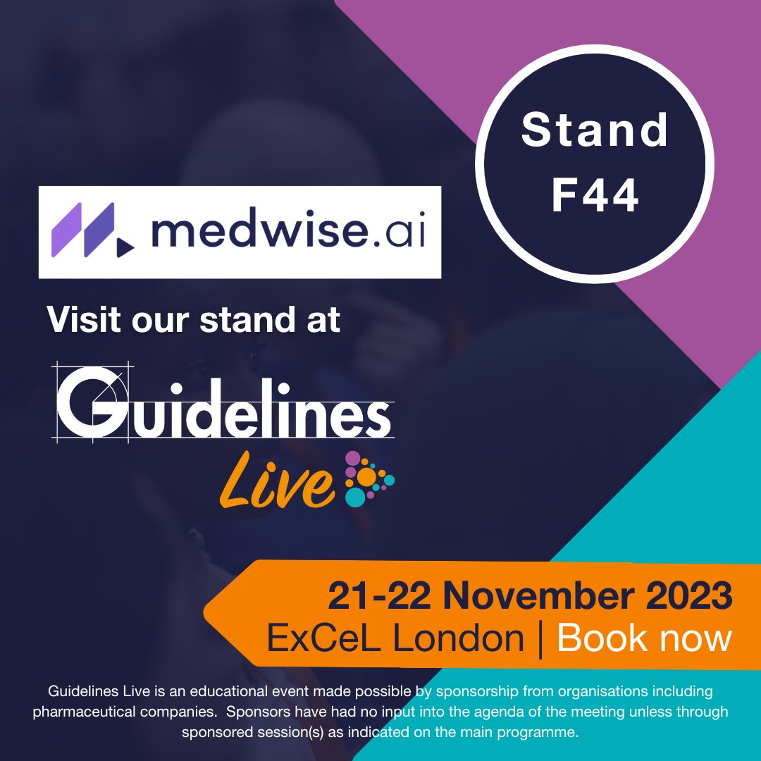 Come see us at #GuidelinesLive next week! We are looking forward to meeting with clients and healthcare professionals to share best practice in #clinicalguidance and discuss how we can support clinicians in #primarycare and #secondarycare.

#MedscapeUK #bestpractice
