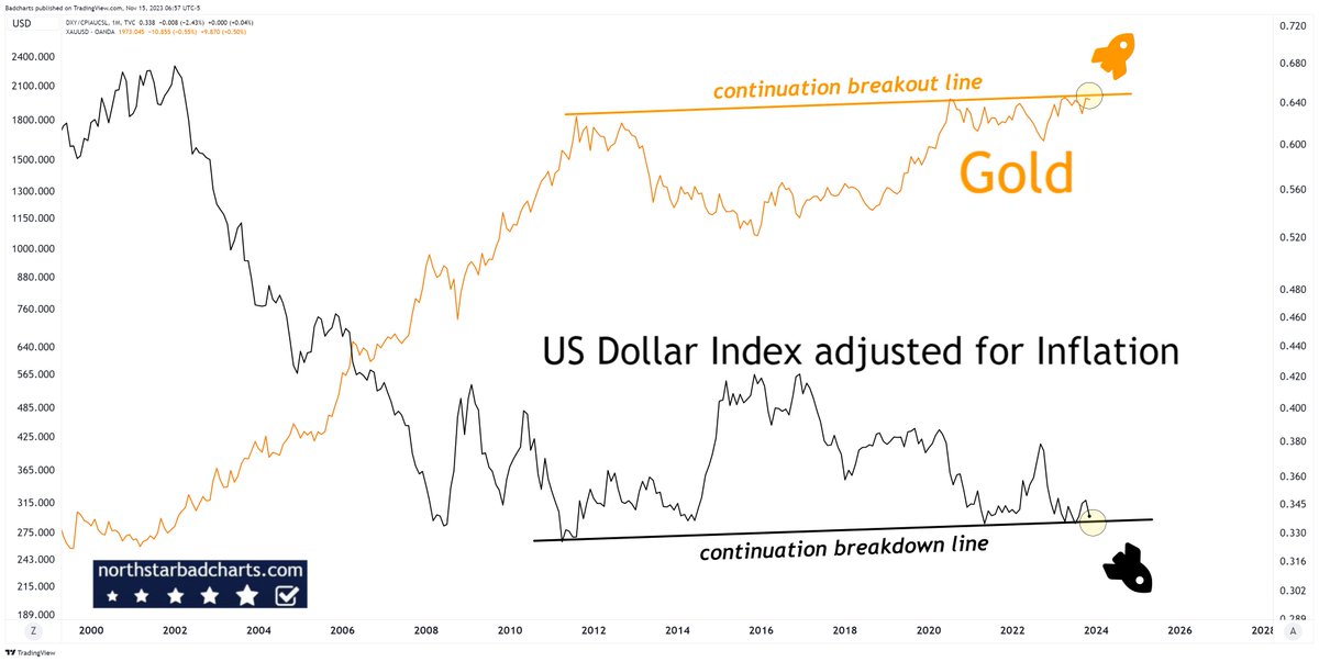 This could be the MOST bullish chart for gold. Are you getting EXCITED? #gold #silver #inflation #dxy #usdollar