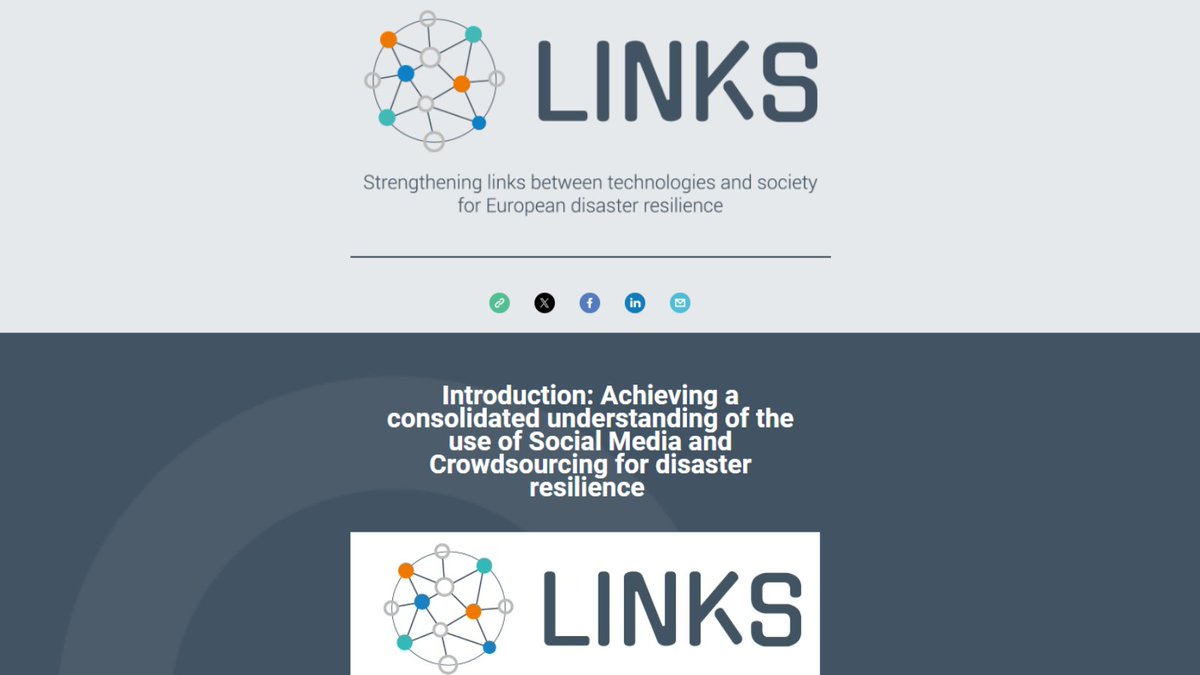 Final LINKS project Newsletter! We set out to achieve a consolidated understanding of the potentials for using #socialmedia and crowdsourcing #DRM, and to build a #sustainablecommunity to exchange knowledge and good practices. Link lnkd.in/dCTaqFSx