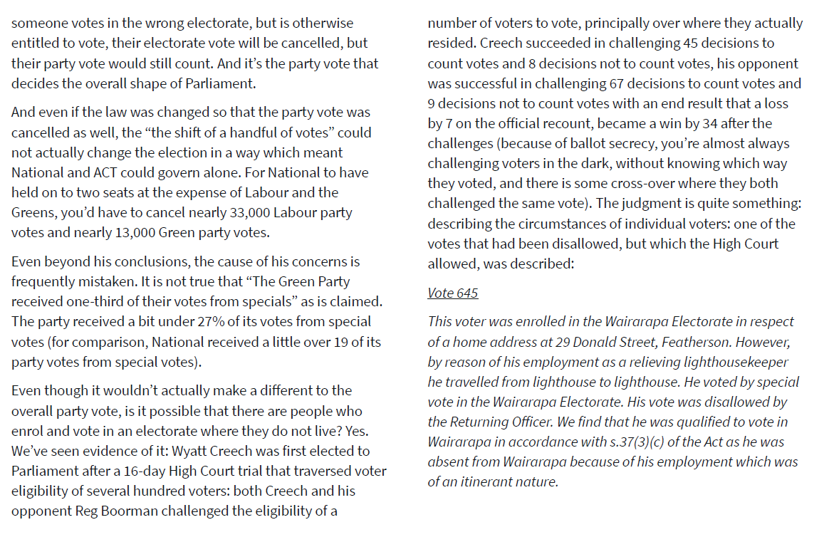 Richard Prebble has an @nzherald article about voter enrolment. The first problem is that he uses a description of voter enrolment law as he remembers it from the mid-1980s. Except Prebble himself voted to reverse this in 1989. It's not the only problem. nzherald.co.nz/business/elect…