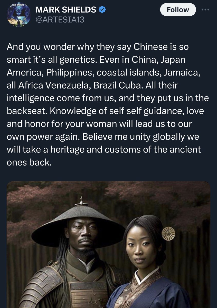 They started all cultures and created all inventions except for their own continent.