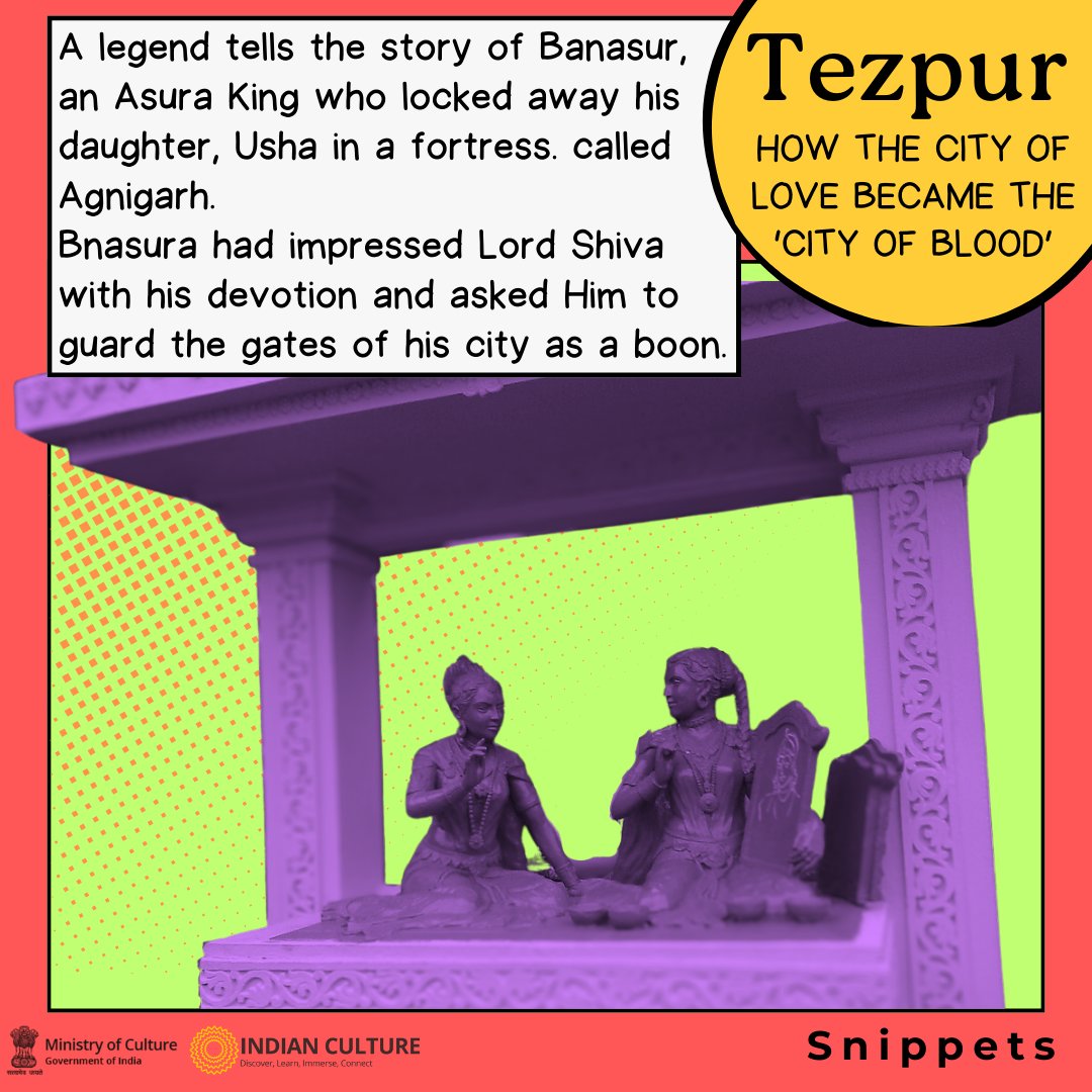 _IndianCulture's tweet photo. More such interesting legends and stories can be found in the Snippets category at the Indian Culture Portal at https://t.co/gSQIs2LXIU
#indianepics #assamfolktales #assamlegends #indianfolktales #tezpur #tezpurplacestovisit #indianculture #agnigarh #hindumythology #banasura https://t.co/oVGvslS3Vd