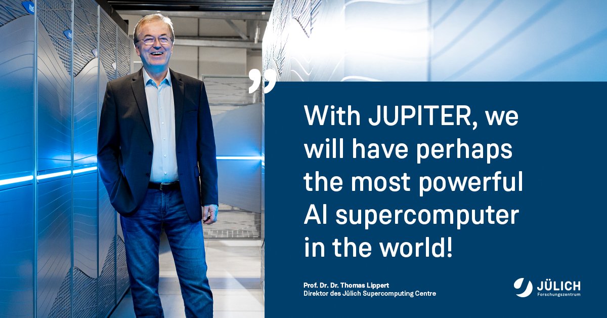 Forschungszentrum Jülich | @fzj@social.fz-juelich (@fz_juelich) on Twitter photo #EXA_JUPITER, Europe's inaugural exascale supercomputer, is set to be deployed at <a href="/fzj_jsc/">FZ Jülich-JSC</a> in 2024. 🇪🇺💻 This week, at the <a href="/Supercomputing/">SC25</a> conference, details about the system were unveiled. Catch an interview with <a href="/Tomtherhymer/">Thomas Lippert</a> for an in-depth look!🚀 fz-juelich.de/en/news/archiv… #EXA_JUPITER, Europe's inaugural exascale supercomputer, is set to be deployed at <a href="/fzj_jsc/">FZ Jülich-JSC</a> in 2024. 🇪🇺💻 This week, at the <a href="/Supercomputing/">SC25</a> conference, details about the system were unveiled. Catch an interview with <a href="/Tomtherhymer/">Thomas Lippert</a> for an in-depth look!🚀 fz-juelich.de/en/news/archiv…